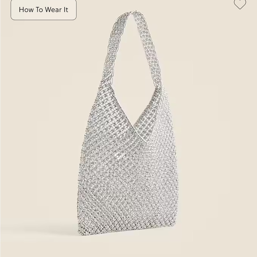 Handwoven metallic shoulder tote with Lurex® metallic threads